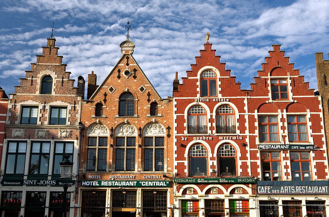 Gabled Guildhouses on the Market square, Bruges, Belgium
