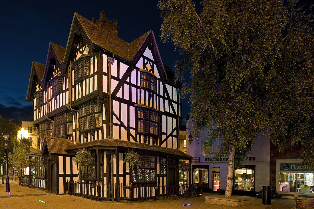 Hereford, High Town, Old House, timber-framed building, built in 1621, museum of daily life in Jacobean times, Herefordshire, UK