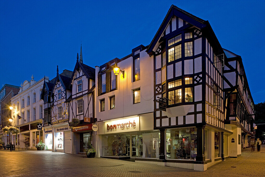 Shrewsbury, Pride Hill, timber-framed building, typical buildings, Shropshire, UK