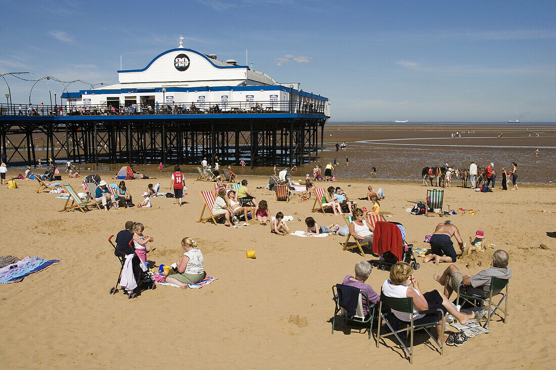 Cleethorpes, traditional British seaside resort, beaches, Pier, East Riding of Yorkshire, UK