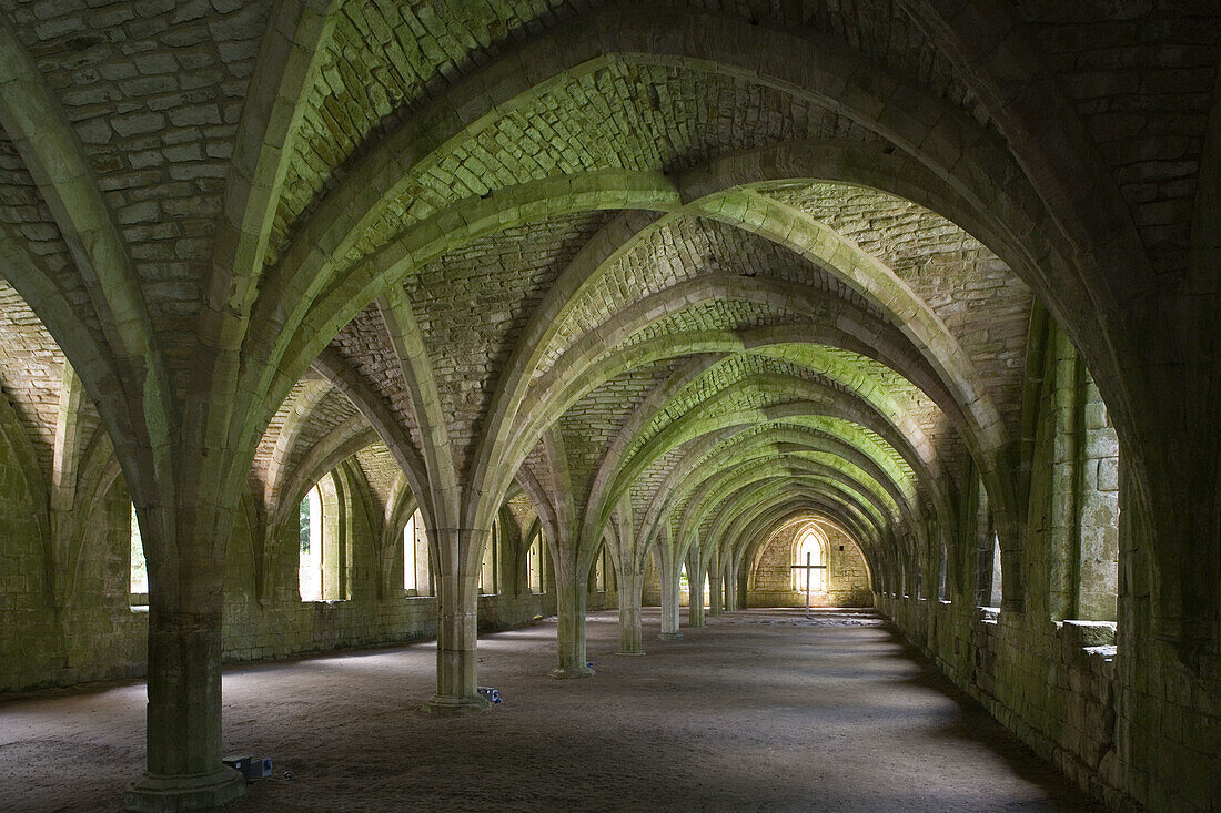 Fountains Abbey, Monastic Buildings, 1132, UNESCO World heritage, North Yorkshire, UK