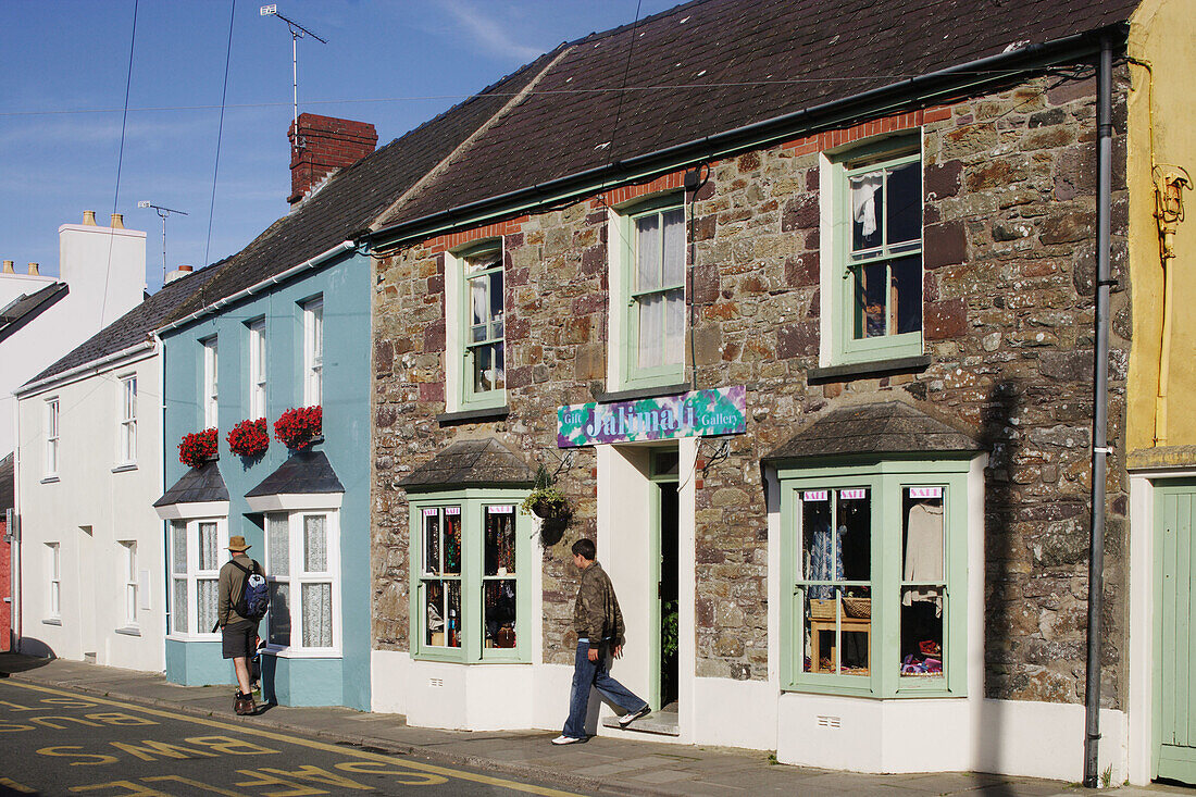 St. David, town center, typical buildings, Pembrokeshire, Wales, UK