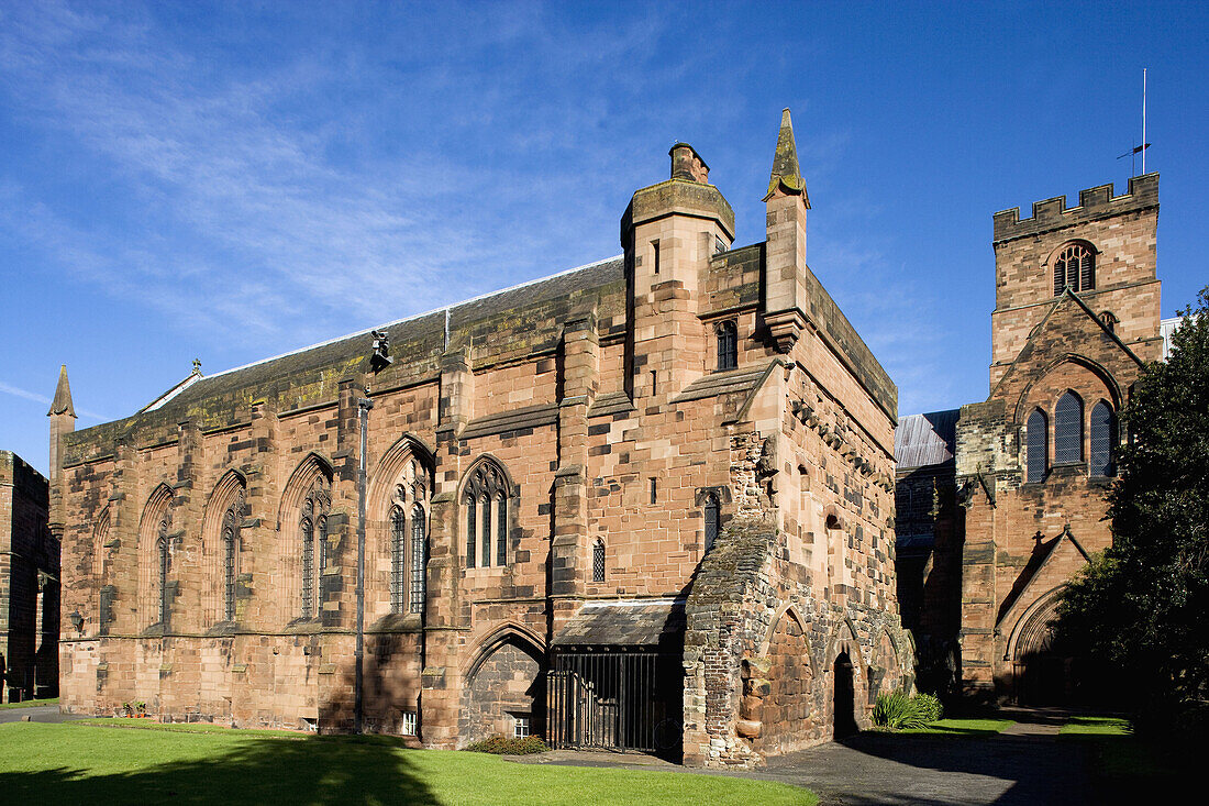 Carlisle, the Cathedral, the smallest in England, founded in 1102 as an Augustinian Priory, Lake District, Cumbria, UK