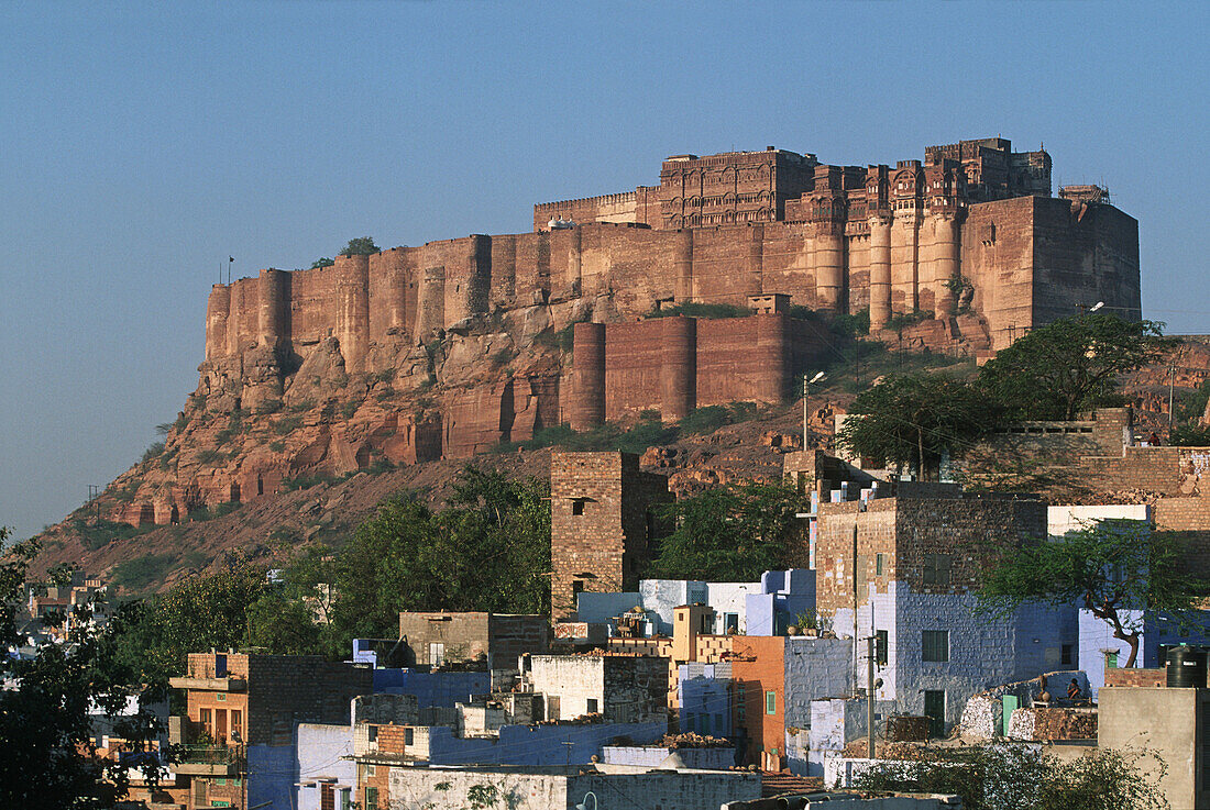 India, Rajasthan, Jodhpur, the blue city, Mehrangarh fortress