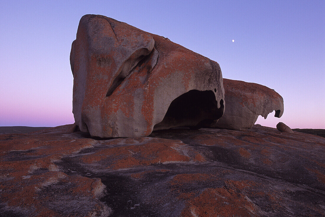 Remarkable Rocks Felsformation im Flinders Chase Nationalpark bei Sonnenaufgang, Kangaroo Island, Südaustralien, Australien