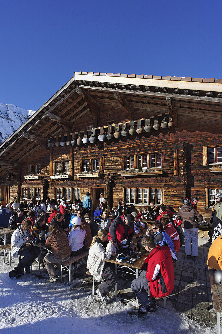 Bergrestaurant Aebi, Adelboden, Berner Oberland, Kanton Bern, Schweiz