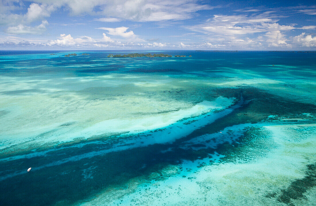 Aerial View of Divespot German Channel, Micronesia, Palau