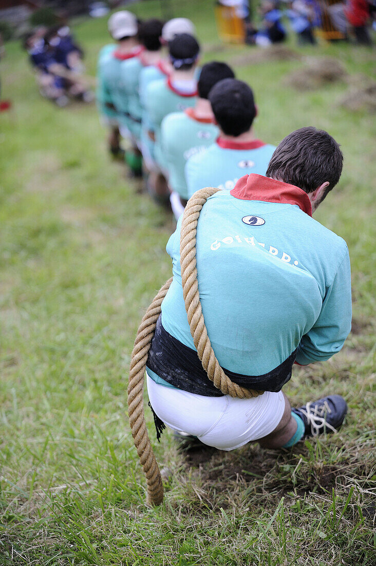 Sokatira (tug of war), rural basque sport. Basque Country, Spain