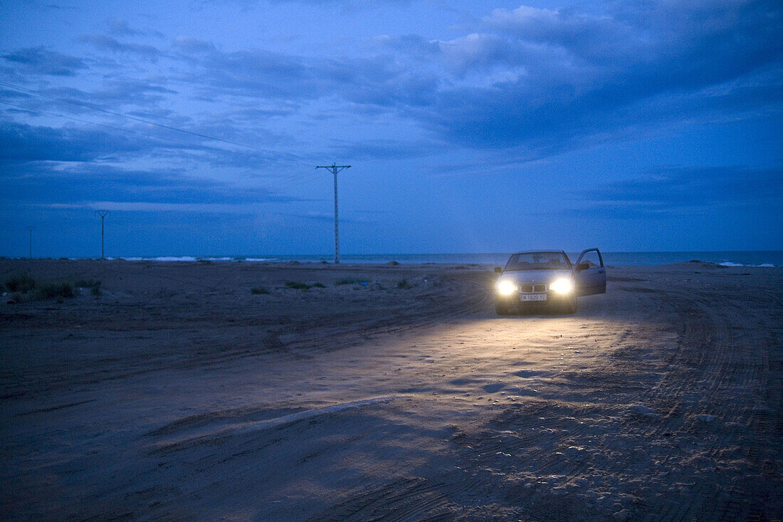 Car, Ebro delta. Tarragona province, Catalonia, Spain