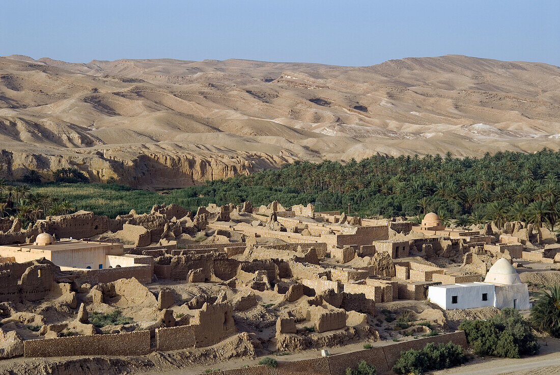 Ruins of old town of Tamerza village, Tunisia