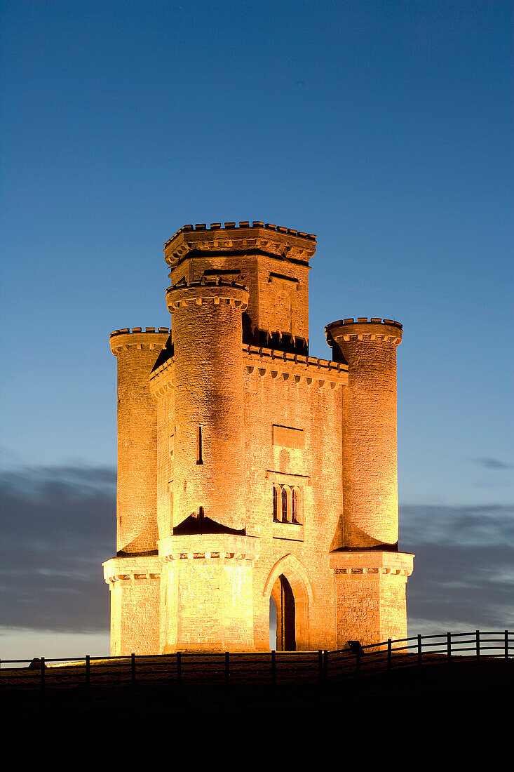 Paxton Tower at night.  Llanarthne, Carmarthenshire. Wales. UK
