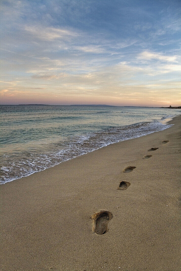 Fingerprints in a beach in Ibiza