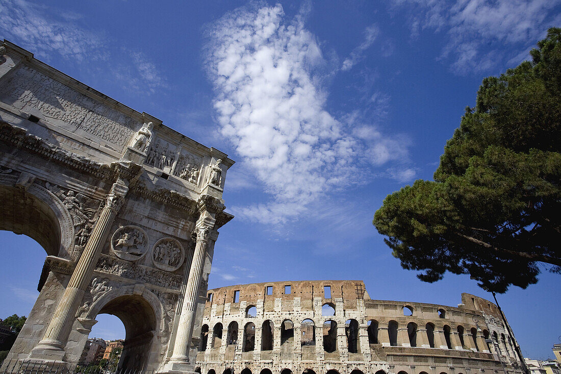 Colosseum and Arch of Constantine, Rome, Italy