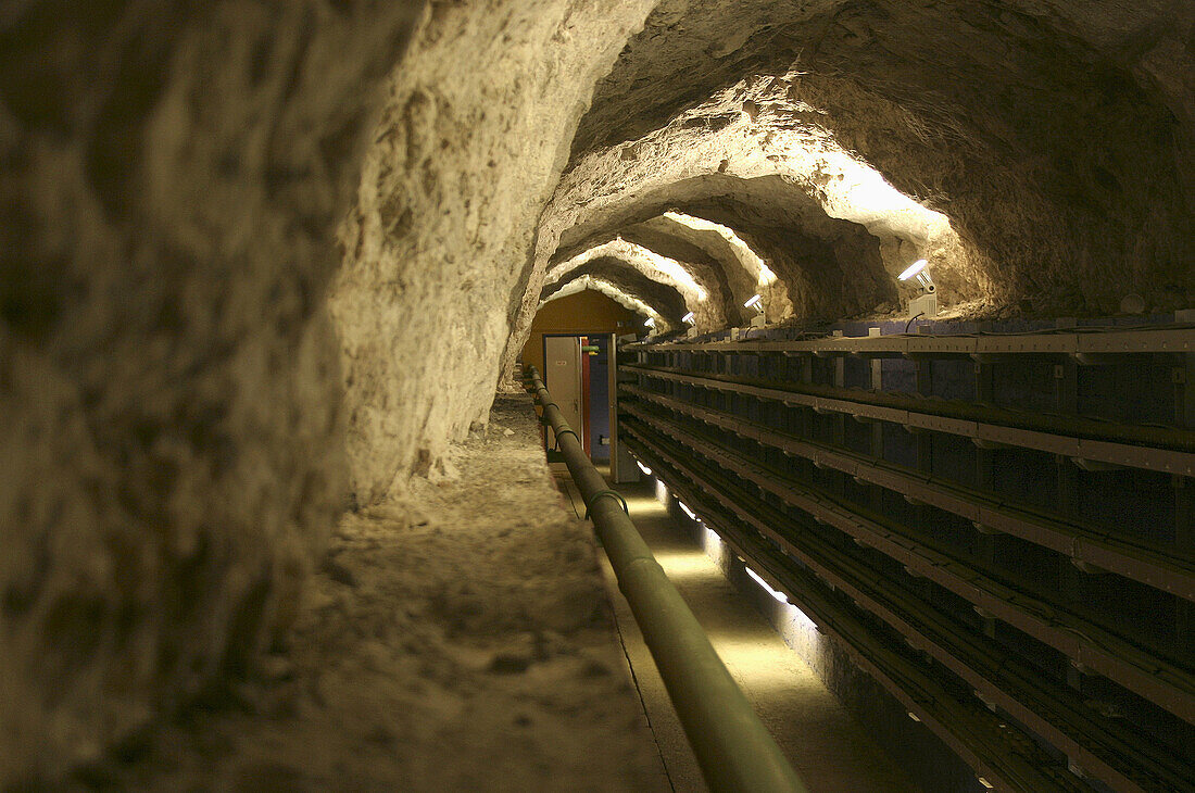 Gallery in Génissiat hydroelectric power station. Ain, Rhône-Alpes, France