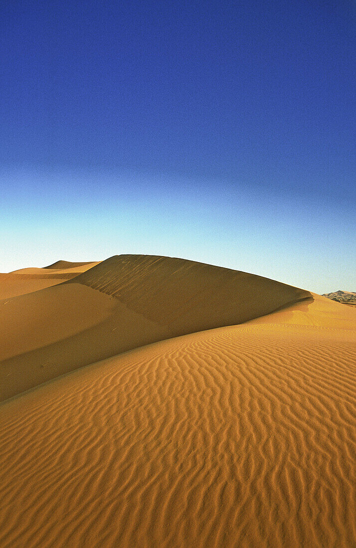 Morocco, near Merzouga, Erg Chebbi, Sahara Desert Dunes