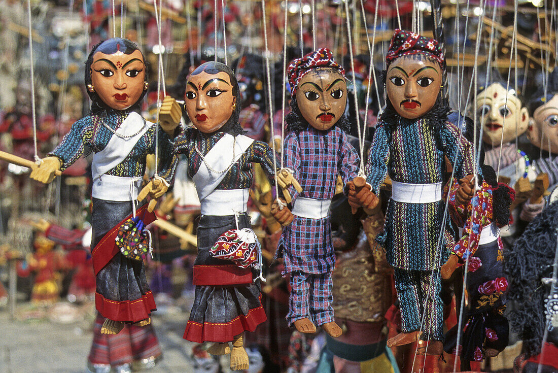 Nepal, Kathmandu, puppets for sale