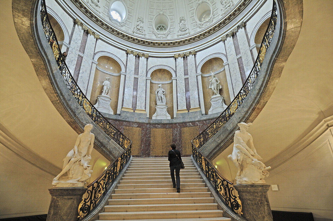 Staircase under the small copula. Bode Museum, Museum Island, Berlin