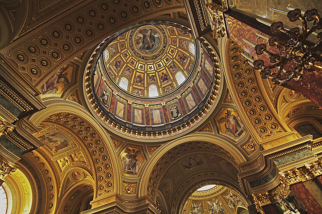 Dome of St. Stephen's basilica, Budapest. Hungary
