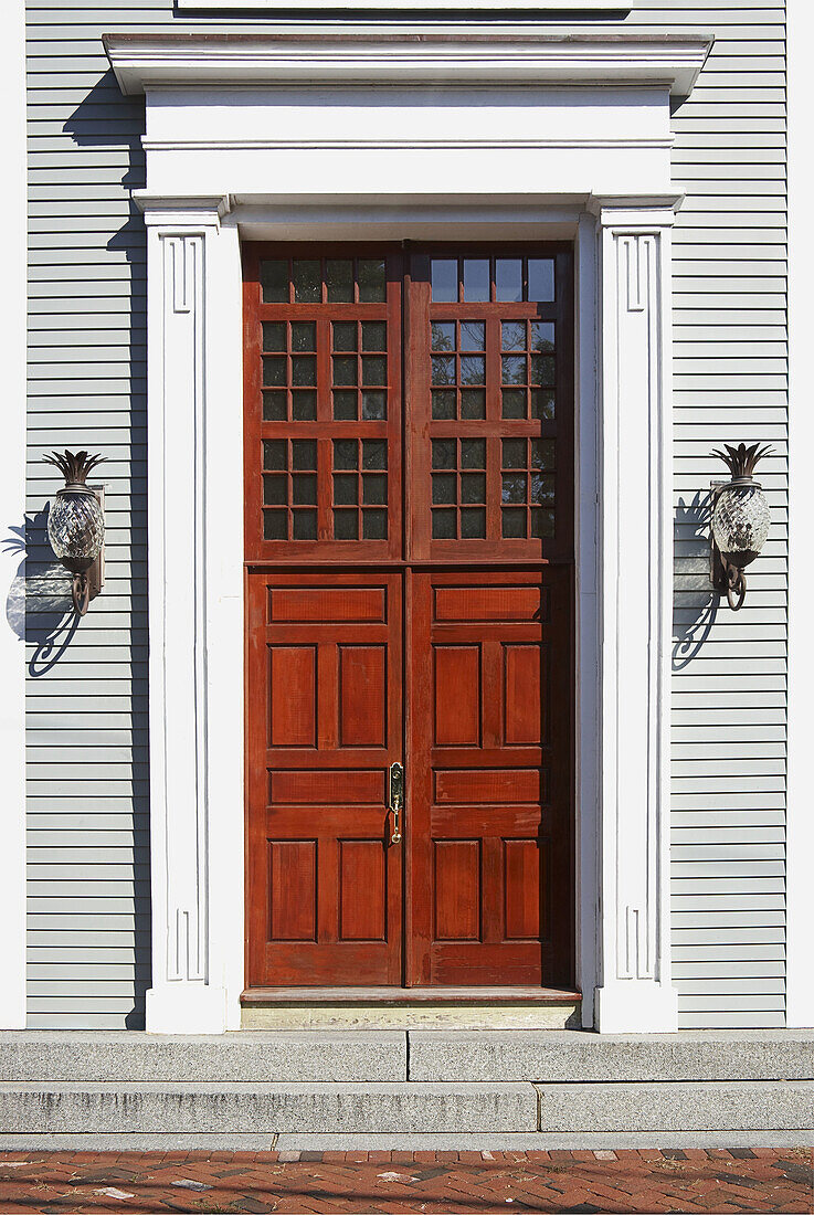Front Door and Doorway of Home, Sandwich, Cape Cod, Massachusetts, New England, USA