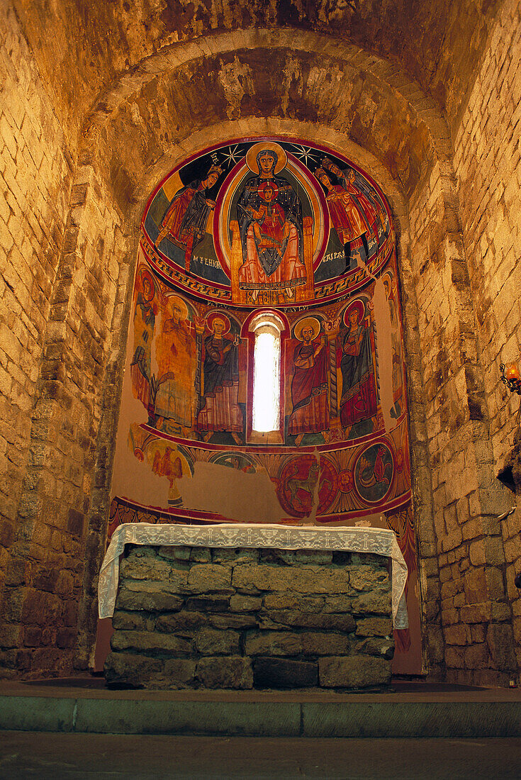 Church of Santa María de Taüll. Romanesque. 11th century. Lleida province. Catalonia. Spain.