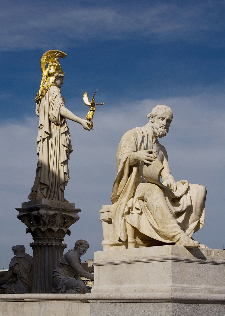 Austria, Vienna, Parliament statue