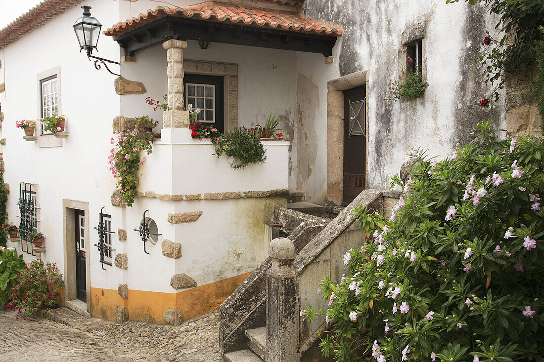 Portugal, Estremadura, Obidos, typical traditional small village