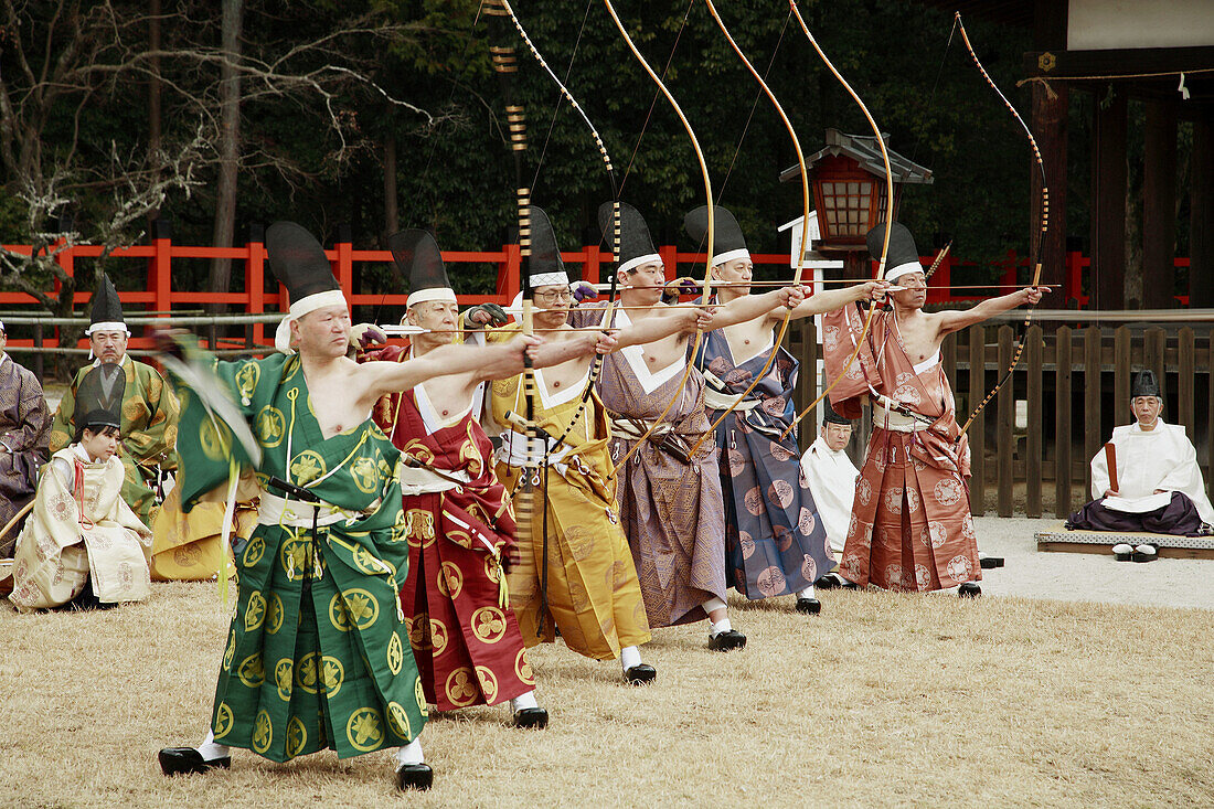 Japan, Kansai, Kyoto, Musha Shinji archery ceremony