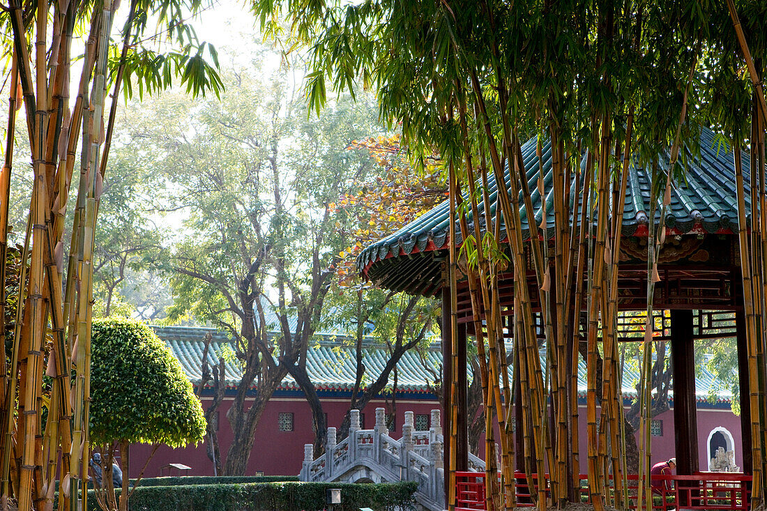 View through a park at Koxinga's shrine, Tainan, Taiwan, Asia