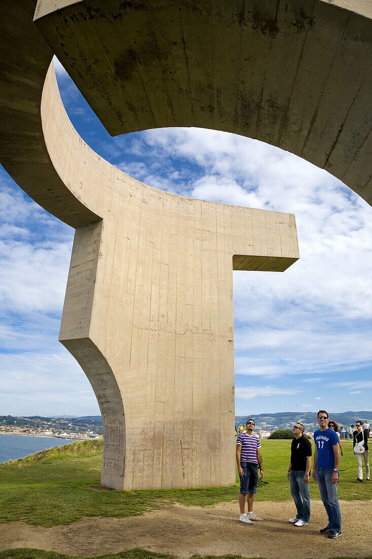Scuplture Elogio del Horizonte by Eduardo Chillida. Cerro de Santa Catalina. Gijón, Asturias. Spain