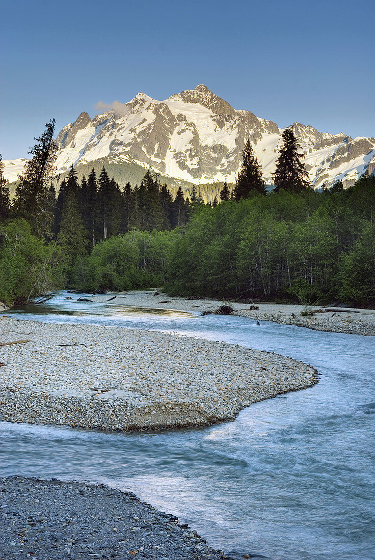 Mount Shuksan from the Nooksack River, North Cascades, Washington, USA