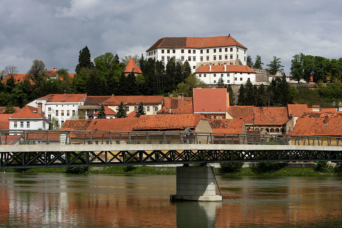 Ptuj, old town, castle, 12th century, 16th century, Drava River, riverbank, Slovenia