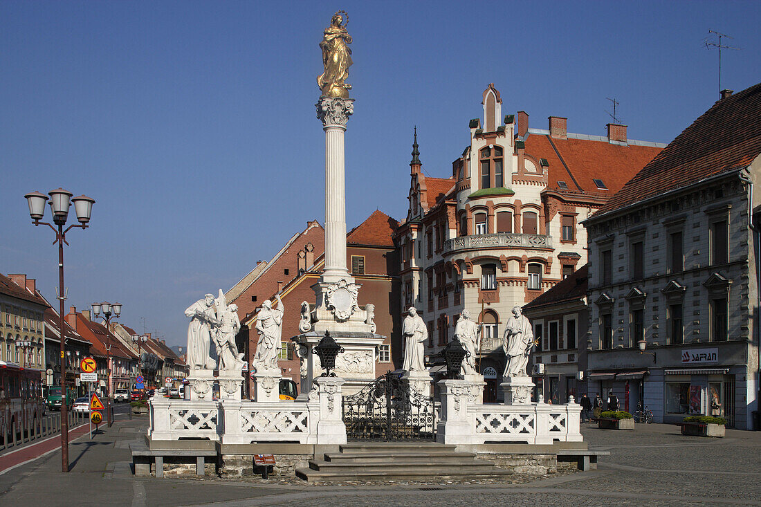Maribor, Galvni Trg - Main Square, Plague Monument, 1681-1743, Slovenia