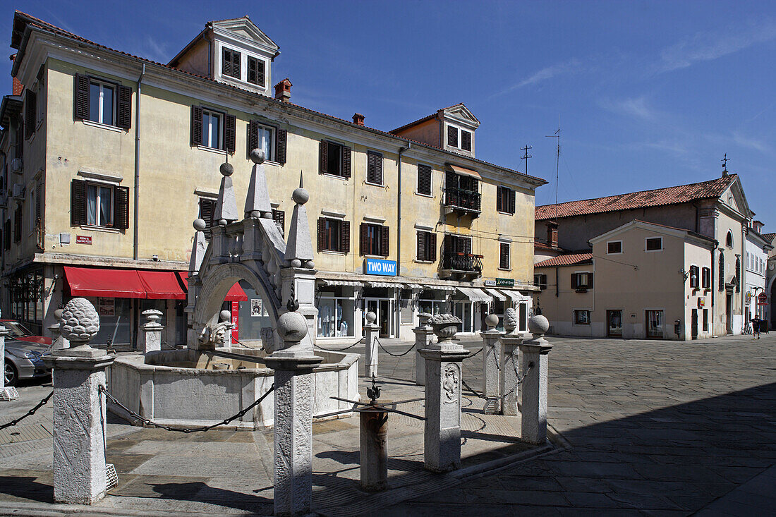 Koper, Presernov Square, Pontes Fountain, 1666, Slovenia