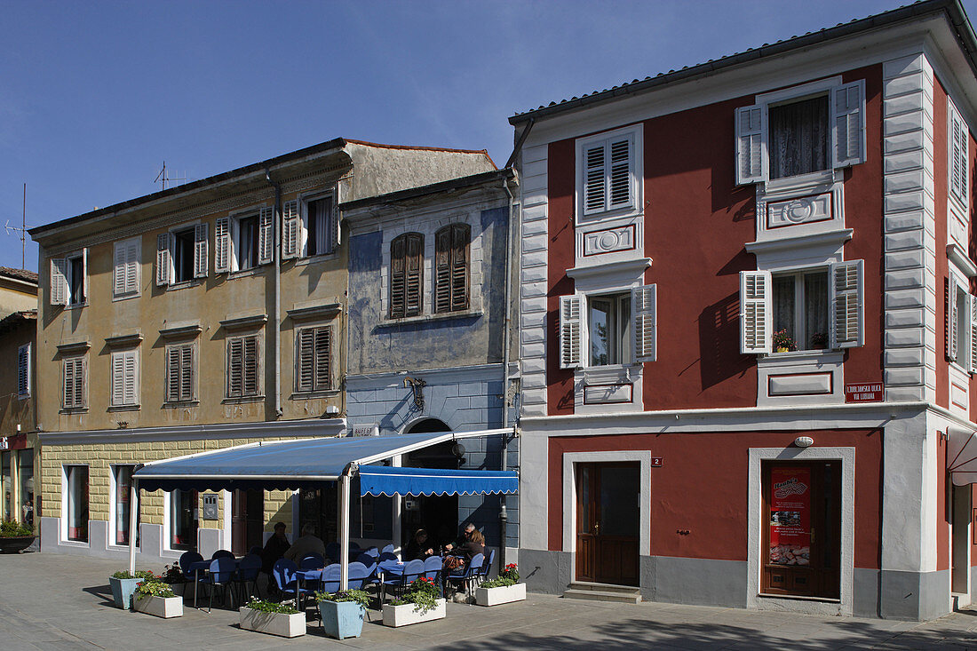 Izola, Isola, old town, typical houses, italian style, Slovenia