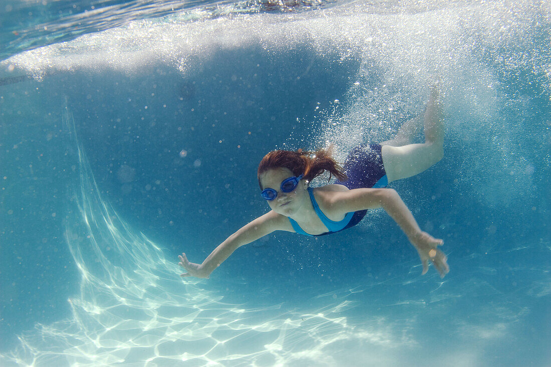 Young girl underwater