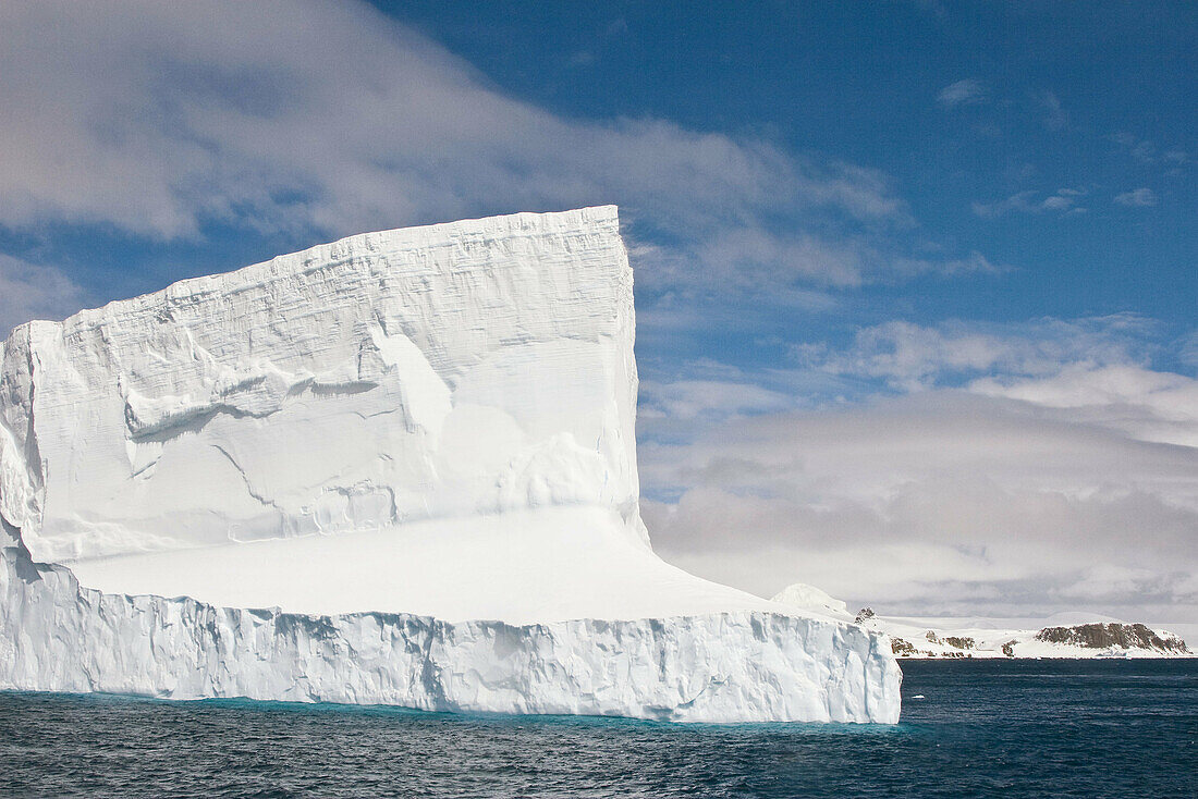 Iceberg detail in and around the Antarctic Peninsula during the summer months  More icebergs are being created as global warming is causing the breakup of major ice shelves and glaciers