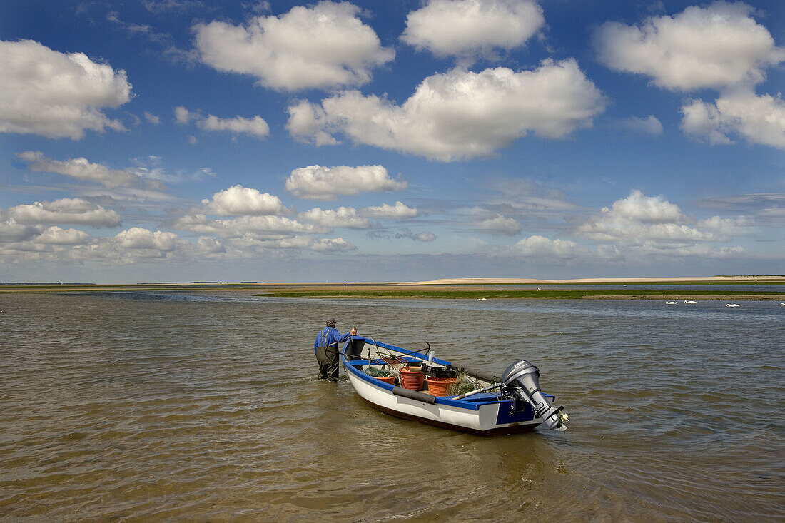 Boat and Blakeney Point North Norfolk Low Tide