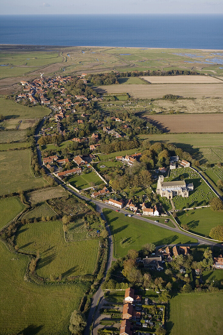 Cley Village and Church Norfolk UK October