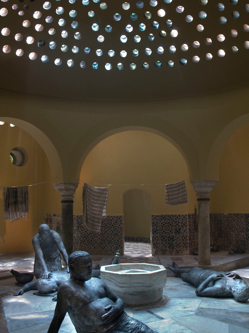 Figures hammam al pasha turkish bathhouse acco old town western galilee. Israel.