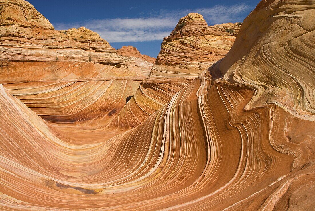 Rock formation known as The Wave, North Coyote Buttes, Vermillion Cliffs, Paria Wilderness, Utah, USA.