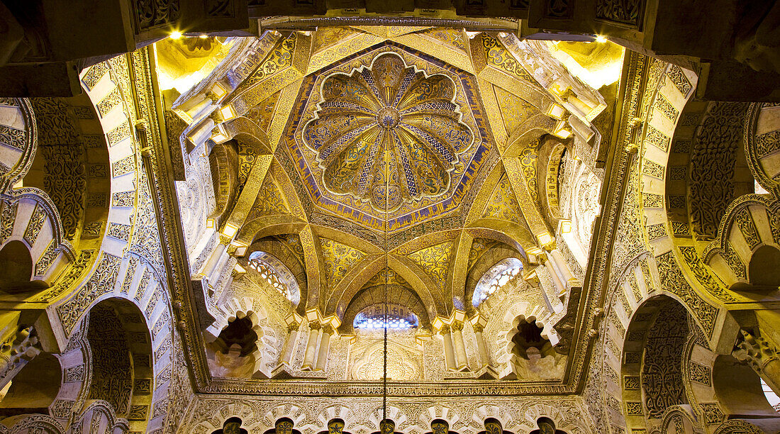 Dome of the mihrab, Great Mosque. Córdoba. Andalusia, Spain