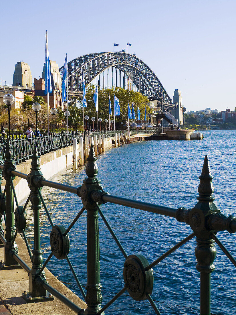 The Harbor Bridge from the Circular Quay, Sydney. Australia