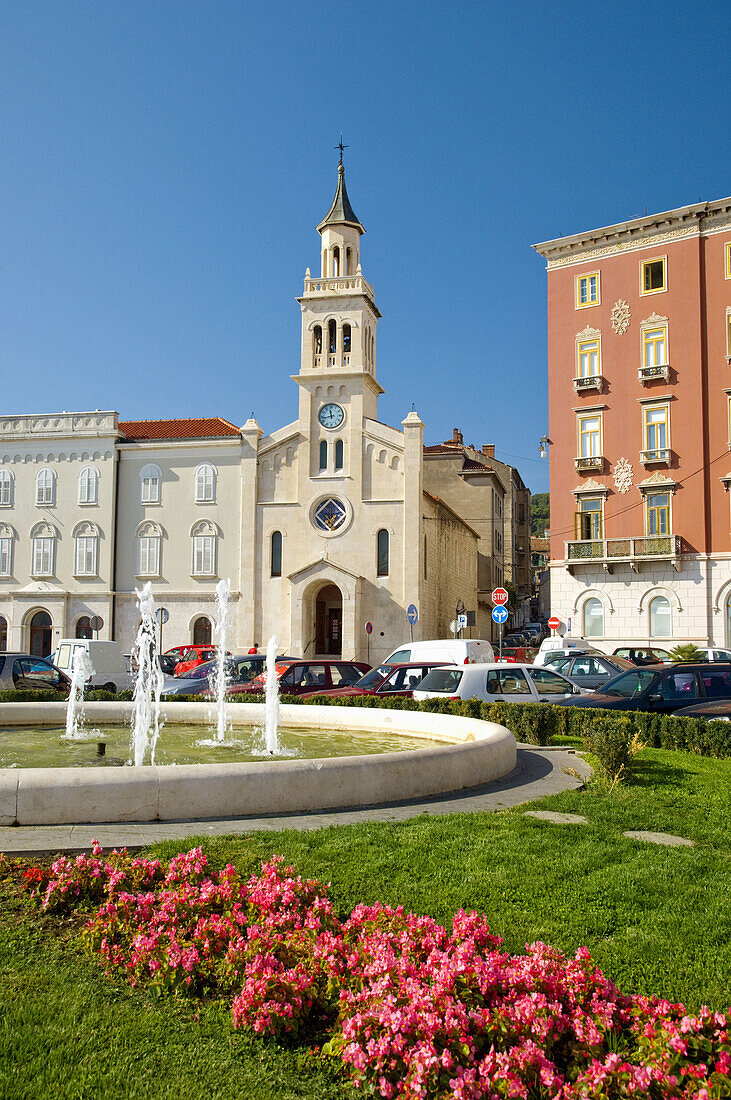 The church of Saint Frances near the attractive waterfront of Split, Dalmatia, Croatia