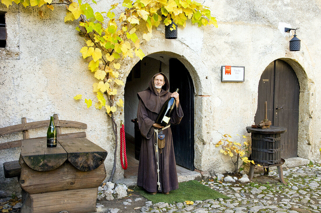 A wine cellar attendant at the castle in Bled, Slovenia