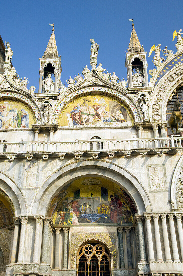 The architecture of cathdrals and church on San Marcos Square in Venice, Italy