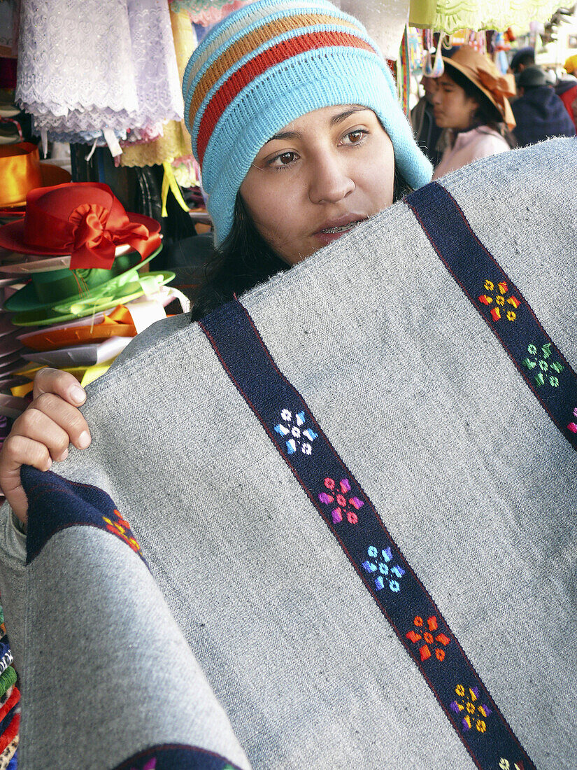 Woman selling blanket