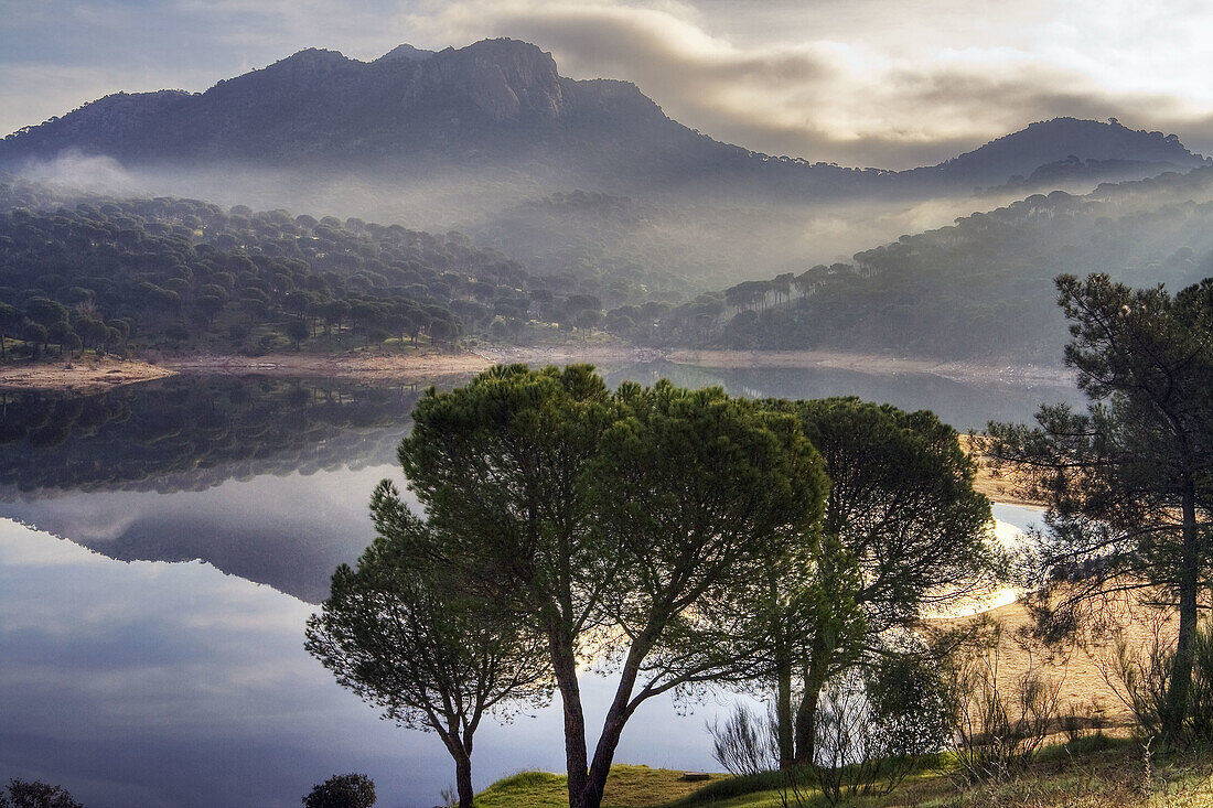 San Juan reservoir, view from Virgen de la Nueva. Madrid province. Spain