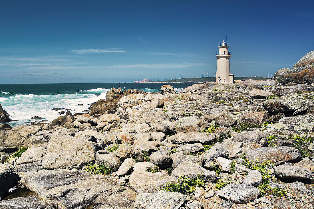 Faro en Muxia. Provincia de A Coruña. Galicia. España.