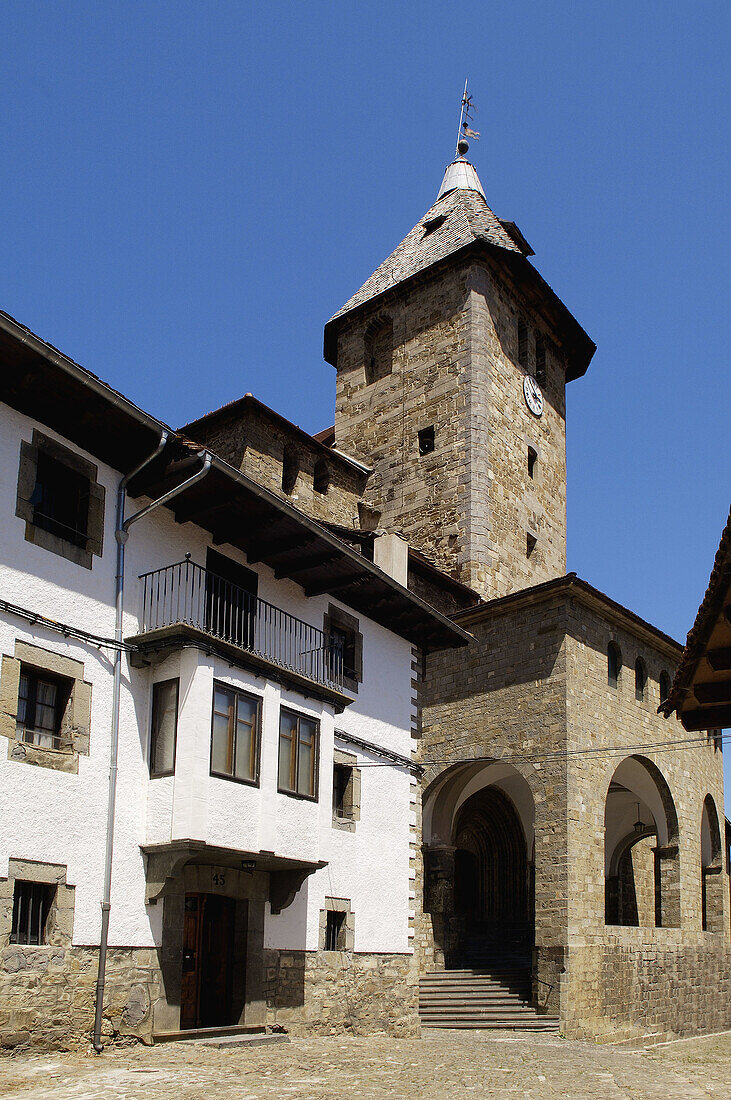 Church, De, Evangelista, Irati, Juan, Navarra, Navarre, Ochagavía, Salazar, San, Selva, Spain, Valley, S51-749725, agefotostock