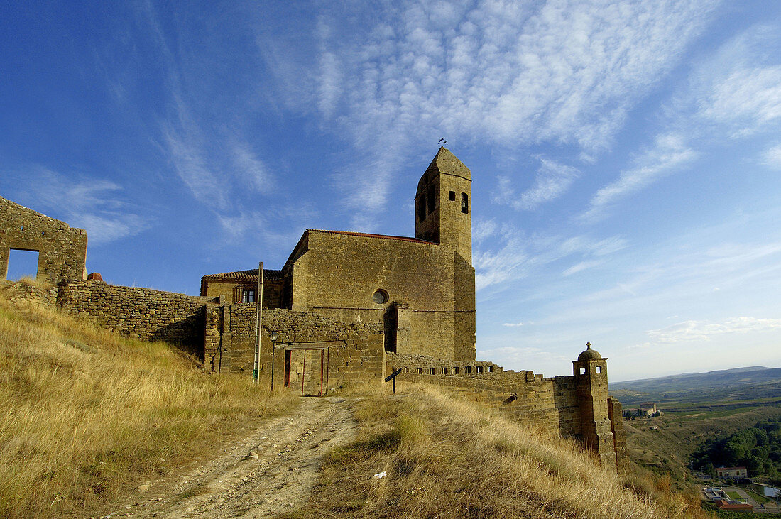 And, Castle, Church, De, La, Maria, Mayor, Province, Rioja, San, Santa, Sonsierra, Spain, Vicente, S51-760987, agefotostock